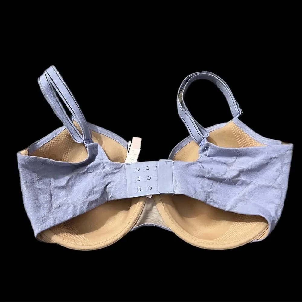 Victoria’s Secret Lined Perfect Coverage underwire mesh lace bra lavender 34DDD